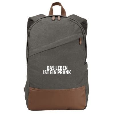 Das Leben Ist Ein Prank Cotton Canvas Backpack