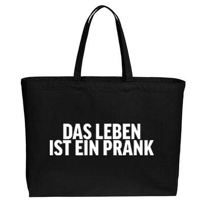 Das Leben Ist Ein Prank Cotton Canvas Jumbo Tote