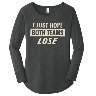 Dodgers Lyss I Just Hope Both Teams Lose Women's Perfect Tri Tunic Long Sleeve Shirt