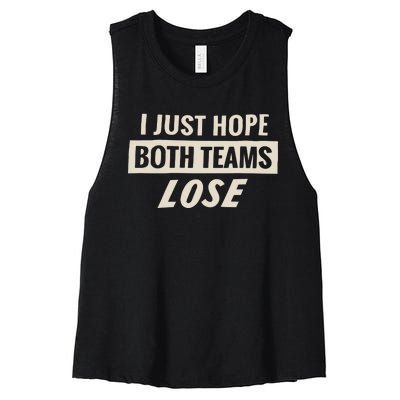 Dodgers Lyss I Just Hope Both Teams Lose Women's Racerback Cropped Tank