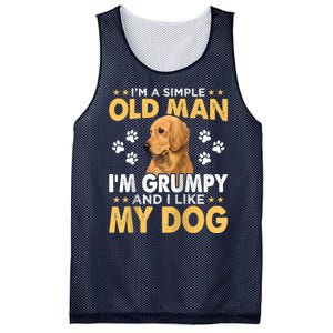 Dog Lovers I'm A Simple Old Man I'm Grumpy And I Like My Dog Mesh Reversible Basketball Jersey Tank