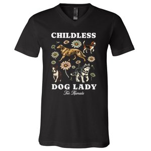 Dog Lady Kamala Madam Presiden Kamala Harris 2024 Equal V-Neck T-Shirt