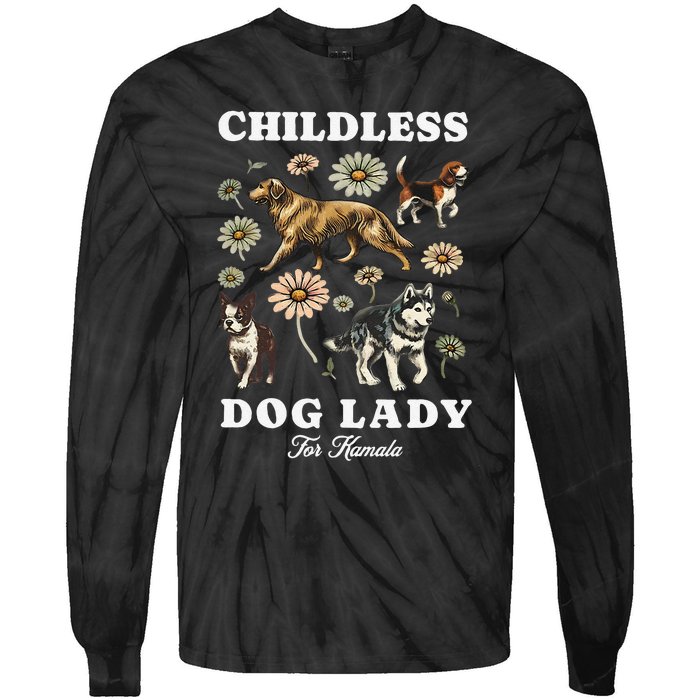 Dog Lady Kamala Madam Presiden Kamala Harris 2024 Equal Tie-Dye Long Sleeve Shirt