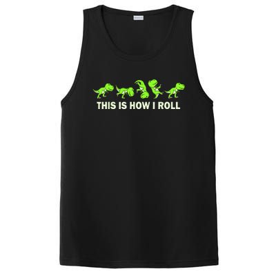 Dinosaur Lover Kids This Is How I Roll TRex PosiCharge Competitor Tank