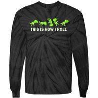 Dinosaur Lover Kids This Is How I Roll TRex Tie-Dye Long Sleeve Shirt