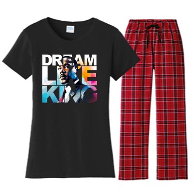 Dream Like King Martin Luther King Day Black History Women's Flannel Pajama Set