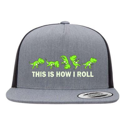 Dinosaur Lover Kids This Is How I Roll TRex Flat Bill Trucker Hat