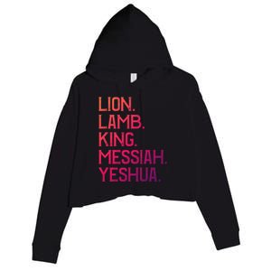 Distressed Lion Lamb King Messiah Yeshua Christian Bible Gift Crop Fleece Hoodie