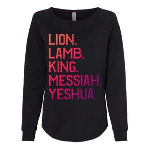 Distressed Lion Lamb King Messiah Yeshua Christian Bible Gift Womens California Wash Sweatshirt