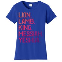 Distressed Lion Lamb King Messiah Yeshua Christian Bible Gift Women's T-Shirt