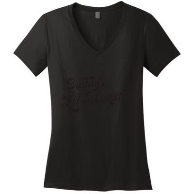 Daddys Lil Little Monster Women's V-Neck T-Shirt