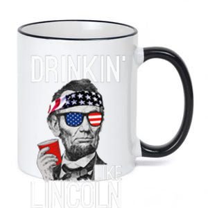 Drinkin Like Lincoln Patriot Abraham Lincoln Beer Drinking 11oz Black Color Changing Mug