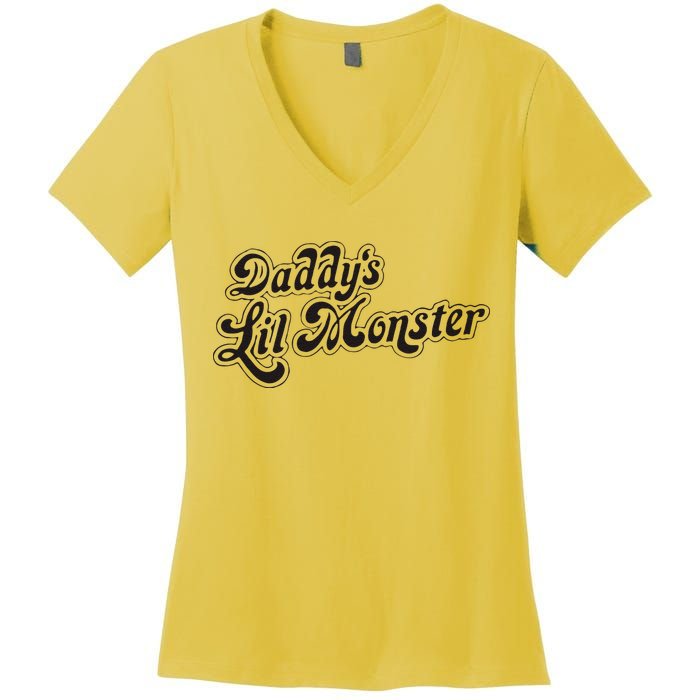 Daddys Lil Little Monster Women's V-Neck T-Shirt