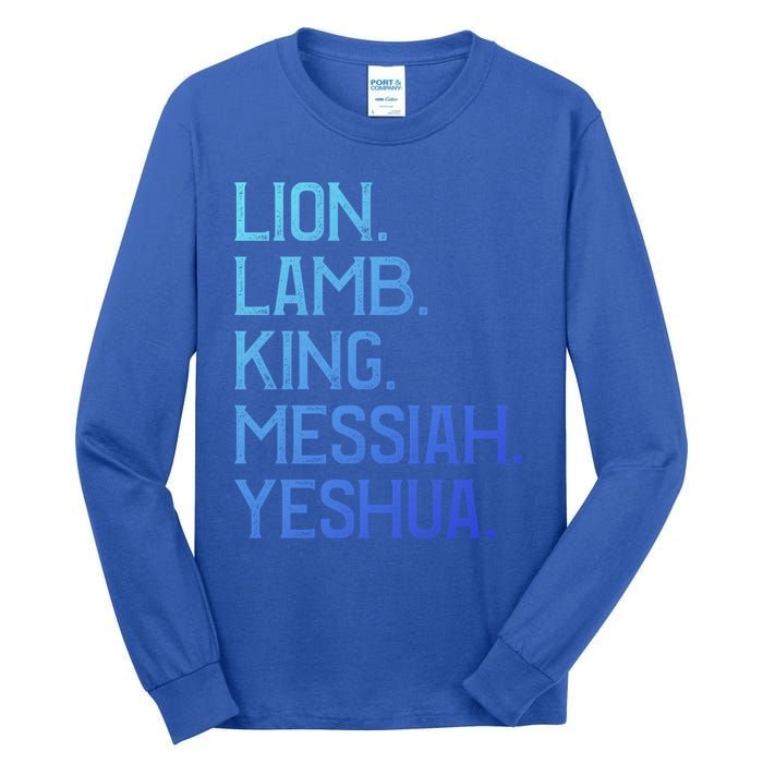 Distressed Lion Lamb King Messiah Yeshua Christian Bible Gift Tall Long Sleeve T-Shirt