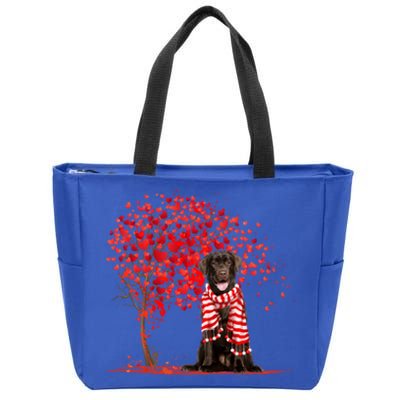 Dog Lover Labrador Dog Heart Tree Valentine's Day Gift Zip Tote Bag