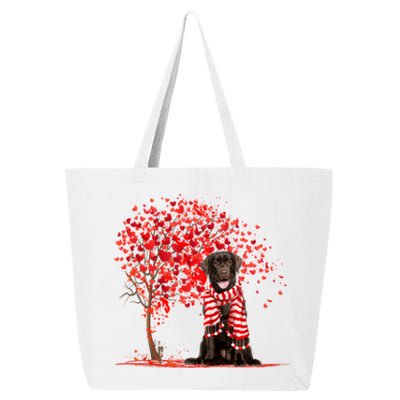 Dog Lover Labrador Dog Heart Tree Valentine's Day Gift 25L Jumbo Tote