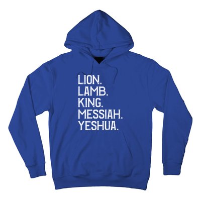 Distressed Lion Lamb King Messiah Yeshua Christian Bible Gift Hoodie