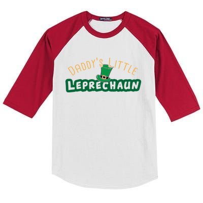 Daddy’S Little Leprechaun St Patrick’S Kids Colorblock Raglan Jersey