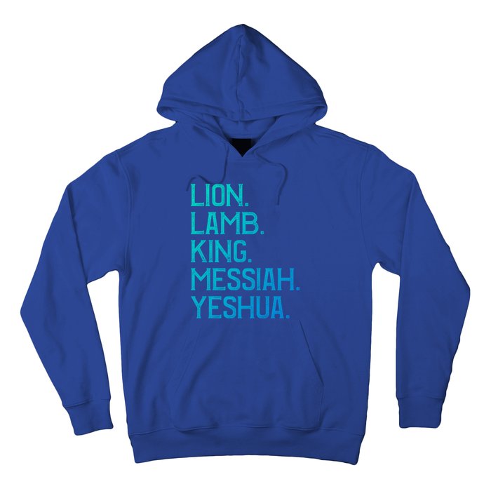 Distressed Lion Lamb King Messiah Yeshua Christian Bible Gift Hoodie