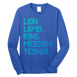 Distressed Lion Lamb King Messiah Yeshua Christian Bible Gift Long Sleeve Shirt