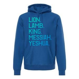 Distressed Lion Lamb King Messiah Yeshua Christian Bible Gift Premium Hoodie