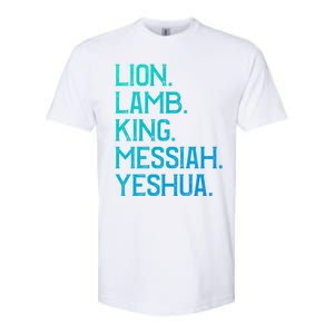 Distressed Lion Lamb King Messiah Yeshua Christian Bible Gift Softstyle CVC T-Shirt