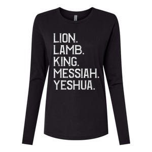 Distressed Lion Lamb King Messiah Yeshua Christian Bible Womens Cotton Relaxed Long Sleeve T-Shirt