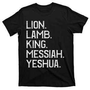 Distressed Lion Lamb King Messiah Yeshua Christian Bible T-Shirt