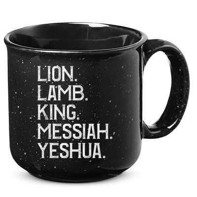 Distressed Lion Lamb King Messiah Yeshua Christian Bible 15oz Campfire Ceramic Mug