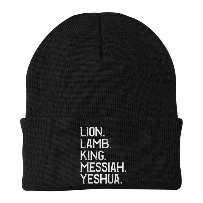 Distressed Lion Lamb King Messiah Yeshua Christian Bible Beanie