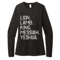 Distressed Lion Lamb King Messiah Yeshua Christian Bible Womens CVC Long Sleeve Shirt