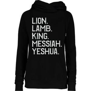 Distressed Lion Lamb King Messiah Yeshua Christian Bible Womens Funnel Neck Pullover Hood