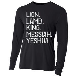 Distressed Lion Lamb King Messiah Yeshua Christian Bible Cooling Performance Long Sleeve Crew