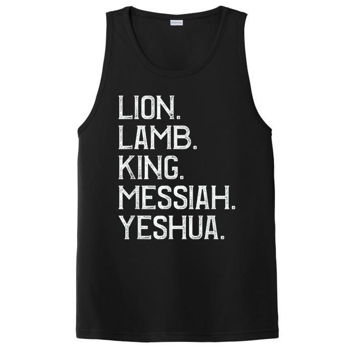 Distressed Lion Lamb King Messiah Yeshua Christian Bible PosiCharge Competitor Tank