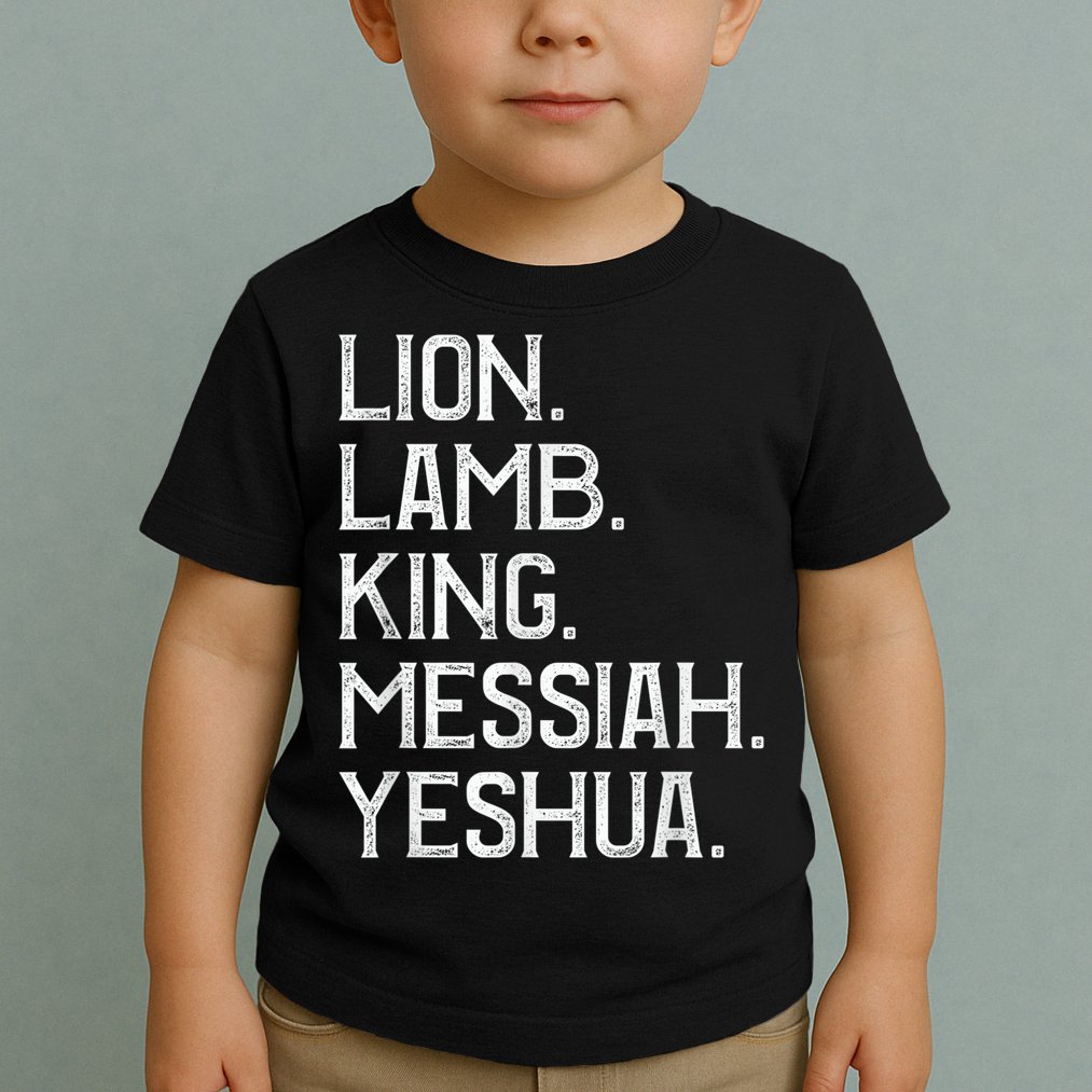 Distressed Lion Lamb King Messiah Yeshua Christian Bible Toddler T-Shirt