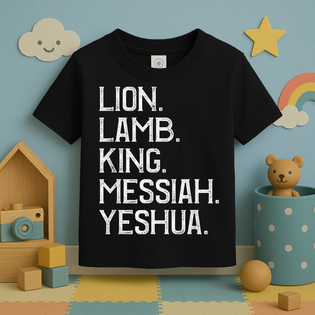 Distressed Lion Lamb King Messiah Yeshua Christian Bible Toddler T-Shirt