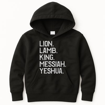 Distressed Lion Lamb King Messiah Yeshua Christian Bible Kids Hoodie