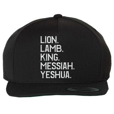 Distressed Lion Lamb King Messiah Yeshua Christian Bible Wool Snapback Cap