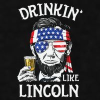 Drinking Like Lincoln 4th Of July Abraham Merica Flag Ladies PosiCharge Tri-Blend Wicking Tank