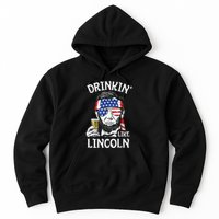 Drinking Like Lincoln 4th Of July Abraham Merica Flag Hoodie