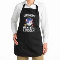 Drinking Like Lincoln 4th Of July Abraham Merica Flag Apron