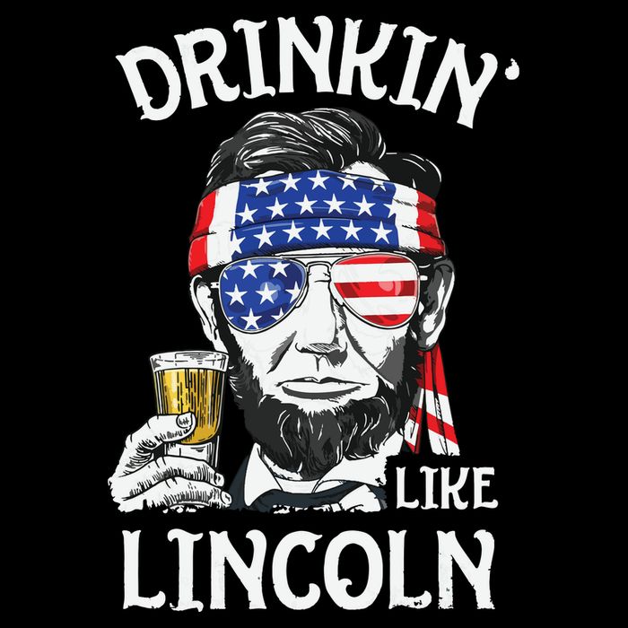 Drinking Like Lincoln 4th Of July Abraham Merica Flag Apron