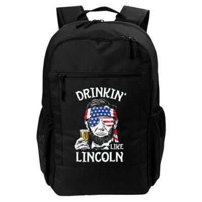 Drinking Like Lincoln 4th Of July Abraham Merica Flag Backpack