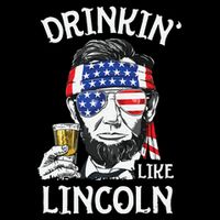Drinking Like Lincoln 4th Of July Abraham Merica Flag Flatbill Hat