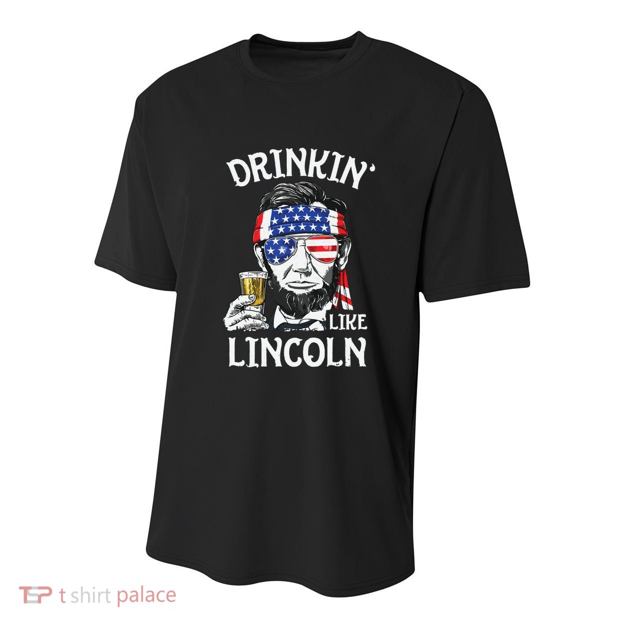 Drinking Like Lincoln 4th Of July Abraham Merica Flag Youth Performance Sprint T-Shirt