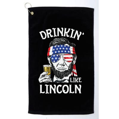 Drinking Like Lincoln 4th Of July Abraham Merica Flag Golf Towel
