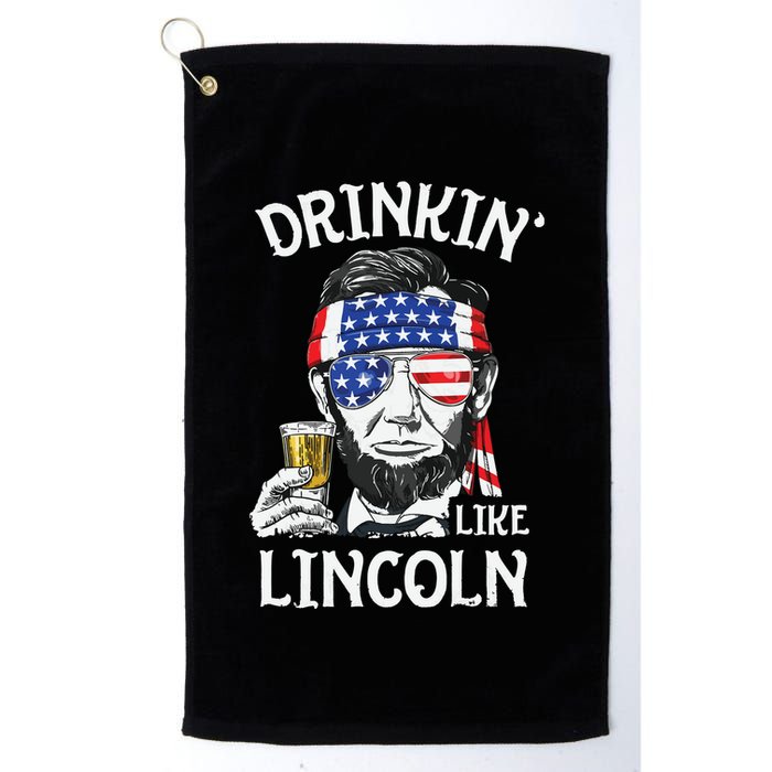 Drinking Like Lincoln 4th Of July Abraham Merica Flag Golf Towel
