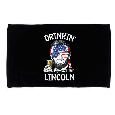 Drinking Like Lincoln 4th Of July Abraham Merica Flag Microfiber Hand Towel