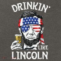 Drinking Like Lincoln 4th Of July Abraham Merica Flag Cotton Canvas Backpack