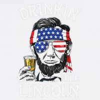 Drinking Like Lincoln 4th Of July Abraham Merica Flag Garment-Dyed Sweatshirt